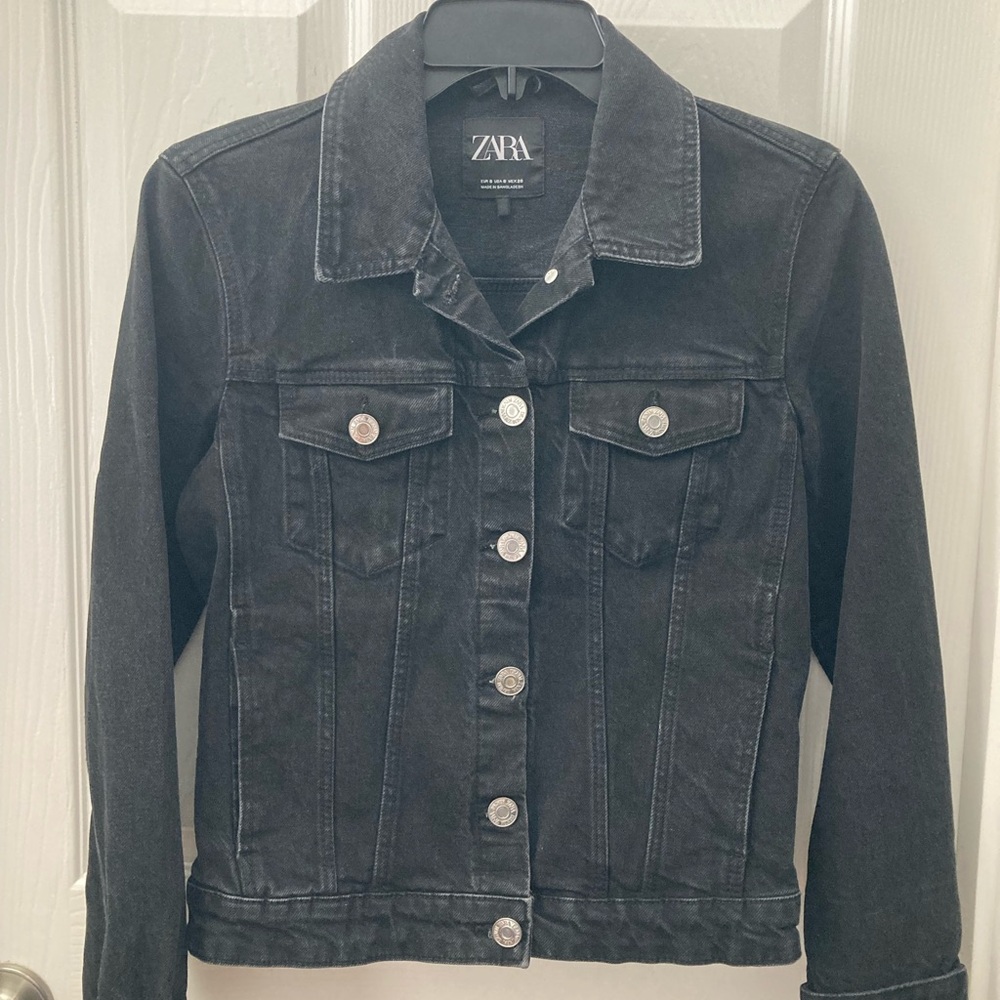 Zara Women's Dark Gray Denim Jacket